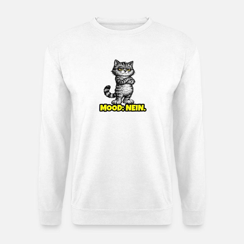 Mood: Nein. – Grumpy Katze (Chef Vibes) - Unisex Sweatshirt - white