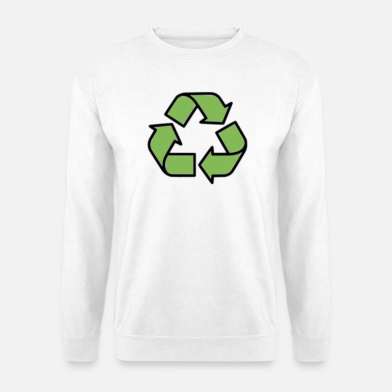  Recycling Zeichen Outline - Unisex Pullover - Weiß