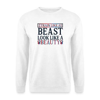 Train beast look beauty - Unisex Sweatshirt - white - Front