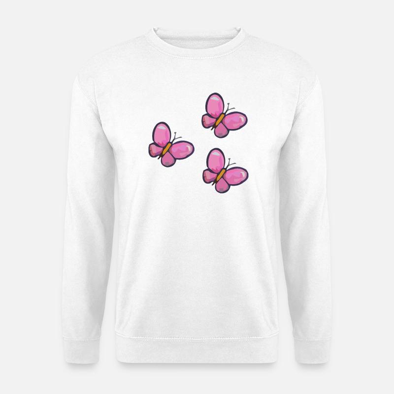 PinkButterfly Pattern - Unisex Sweatshirt - white