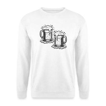 Bière, verre, bière, consommation de bière - Sweat-shirt Unisexe - blanc - Devant