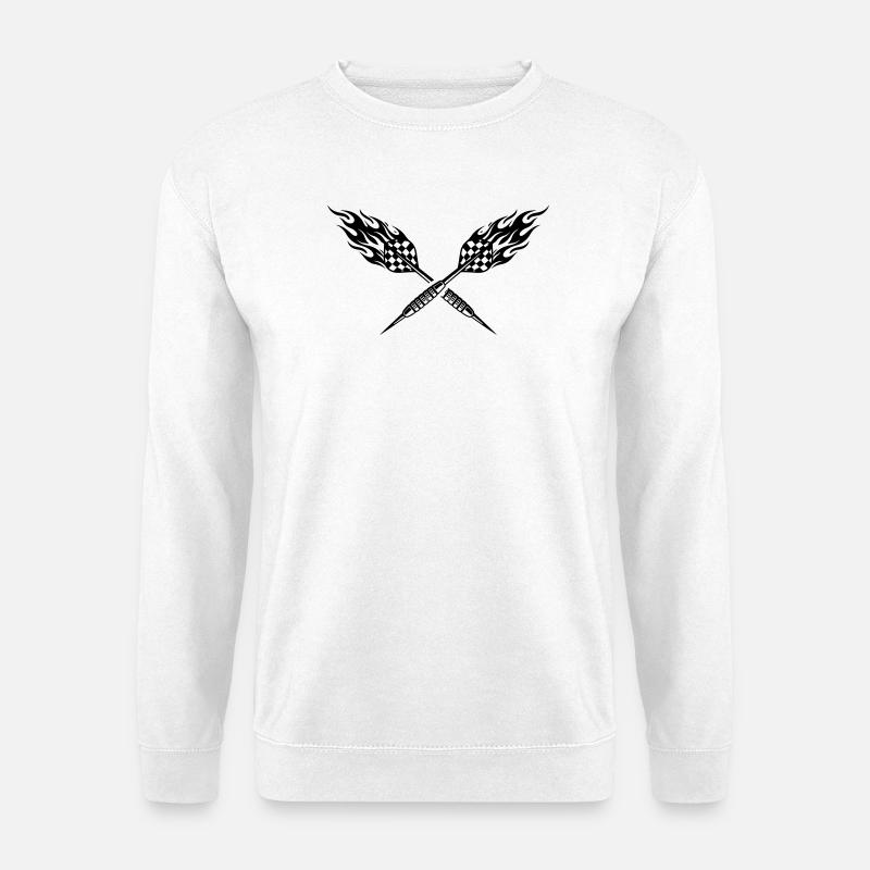 Dartpfeil Flamme Darts Symbol - Unisex Pullover - Weiß