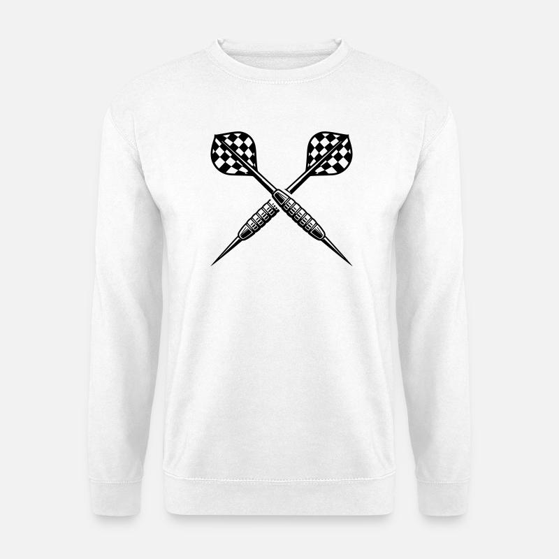 Wurfpfeil Darts Dartpfeil - Unisex Pullover - Weiß
