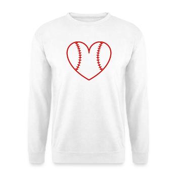 Cœur du baseball softball - Sweat-shirt Unisexe - blanc - Devant