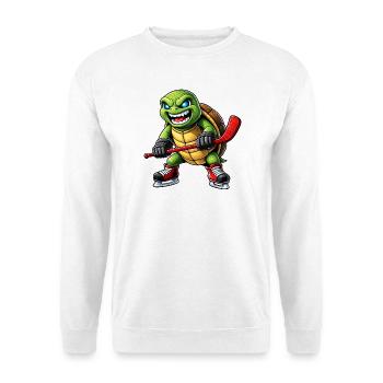Aggressive Schildkröte Eishockey Spieler Horror - Unisex Sweatshirt - white - Front