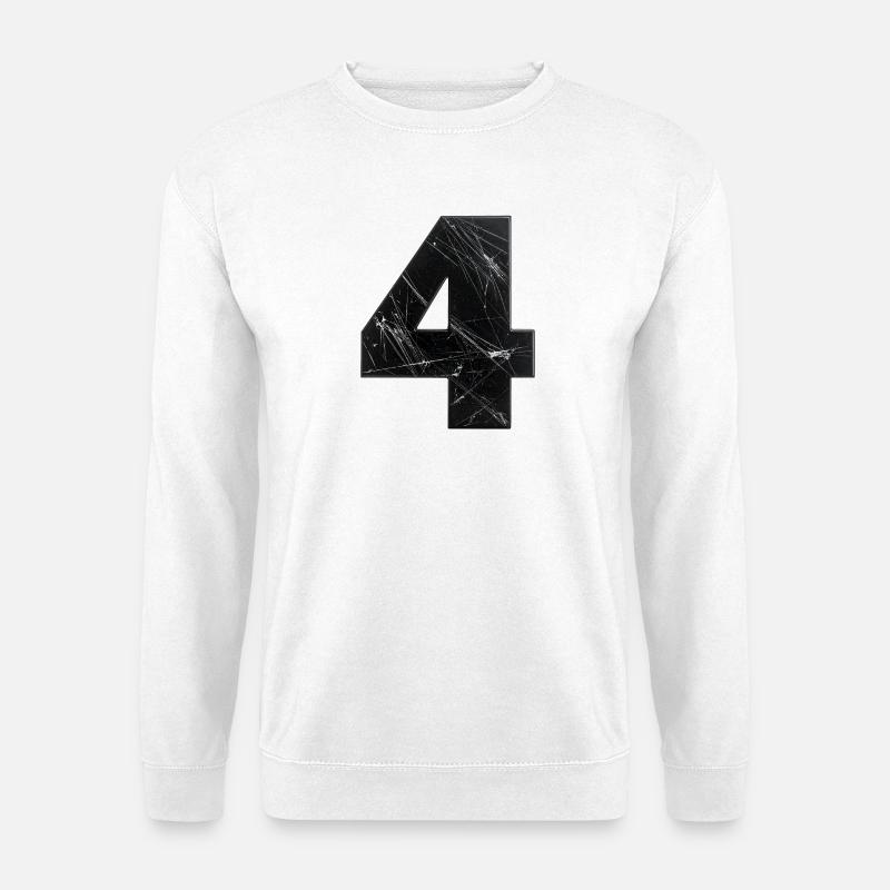 Grunge Vierzahl mit Kratzern - Unisex Pullover - Weiß