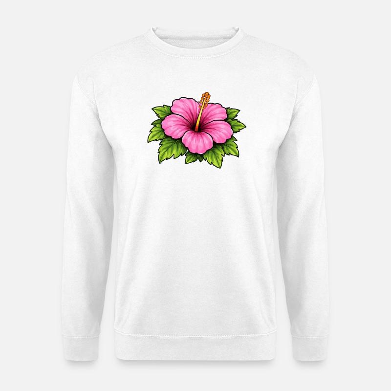 Hibiskus Tropentraum Blütenpracht - Unisex Pullover - Weiß