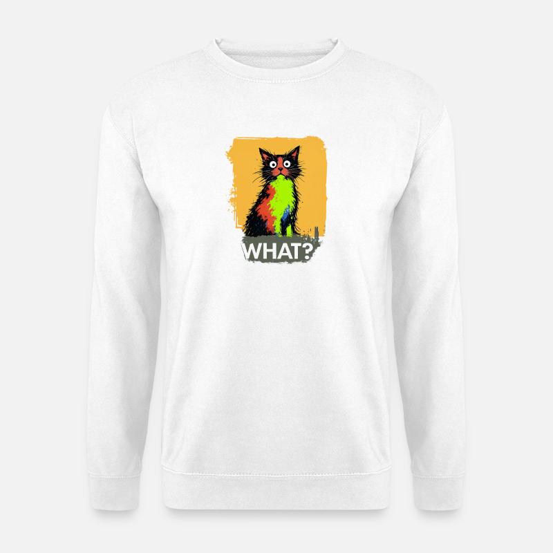 What Katze Farbexplosion - Unisex Pullover - Weiß