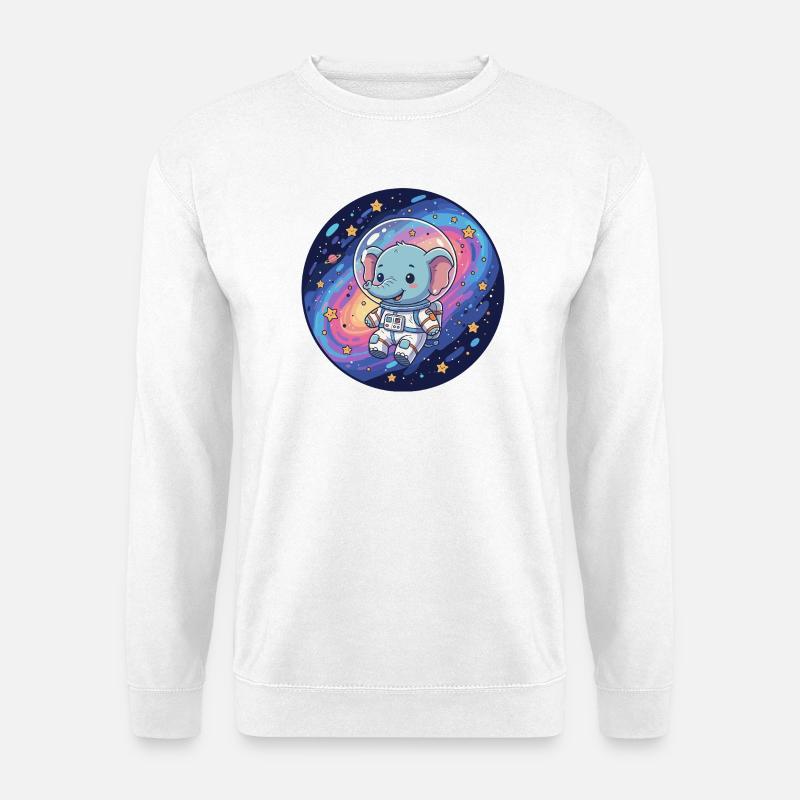 Space elephant in astronaut helmet - Unisex Sweatshirt - white