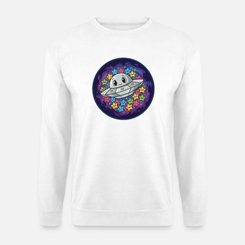 Kuscheliges UFO mit Sternenzauber - Unisex Pullover - Weiß