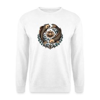 Tatouage d’harmonie du cercle de koi et lotus - Sweat-shirt Unisexe - blanc - Devant