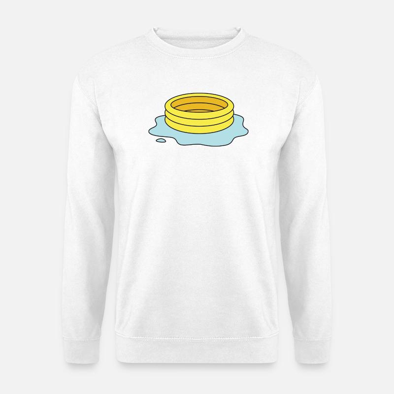 Planschbecken mit Pfütze / Leaky Paddling Pool - Unisex Pullover - Weiß