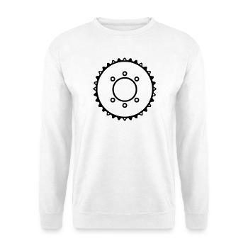 Kettenblatt Ritzel Antrieb - Unisex Pullover - Weiß - Vorne