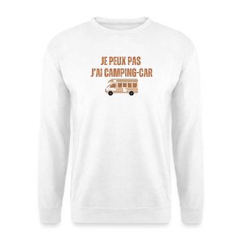 Je peux pas j'ai camping-car - Sweat-shirt Unisexe - blanc - Devant