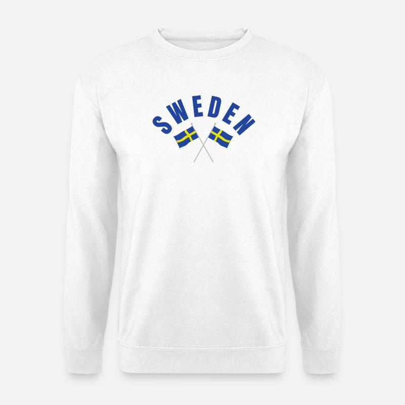 Schwedens Flaggenwappen Wappen - Unisex Pullover - Weiß