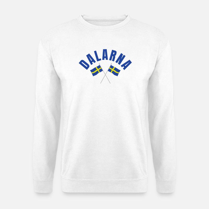 Dalarna Schweden Flaggen - Unisex Pullover - Weiß