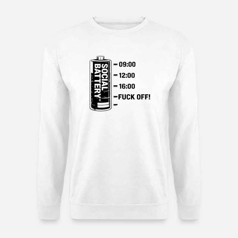 Soziale Batterie - Unisex Pullover - Weiß