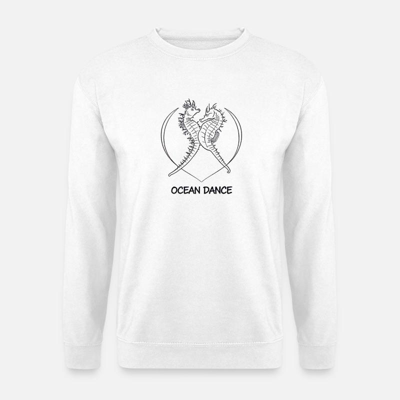 Seepferdchen Paar – Verbundenheit im Meer - Unisex Pullover - Weiß