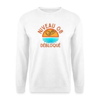 Level 08 freigeschaltet, kreatives und frisches Design - Unisex Pullover - Weiß - Vorne