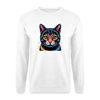 Colorful Pop Art Cat Neon Look - Unisex Sweatshirt - white - Front
