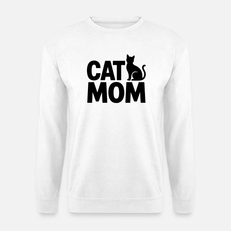 Katzen-Mama: Cat Mom - Unisex Pullover - Weiß