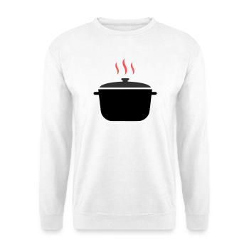 Kochtopf Dampf Kochen - Unisex Pullover - Weiß - Vorne
