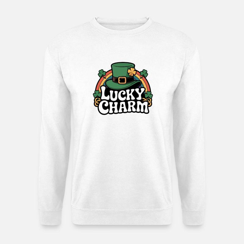 Lucky Charm Leprechaun-Hat Design - Unisex Pullover - Weiß