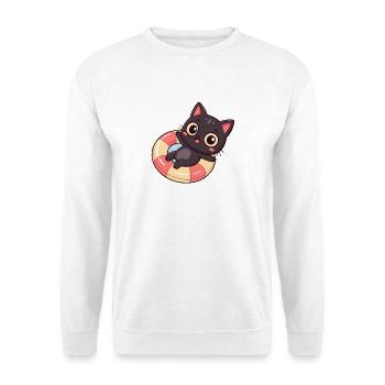 Katzen-Boje Kawaii Marine - Unisex Pullover - Weiß - Vorne