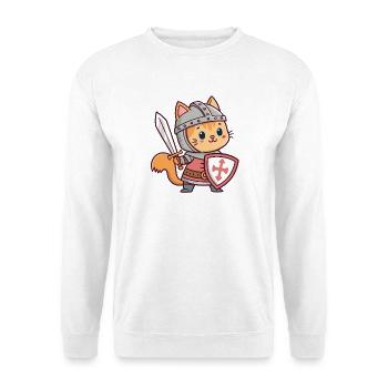Chat chevalier héroïque - Sweat-shirt Unisexe - blanc - Devant