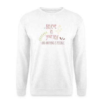 Believe in Yourself - Unisex Pullover - Weiß - Vorne - Alina (178cm) & Michal (187cm)