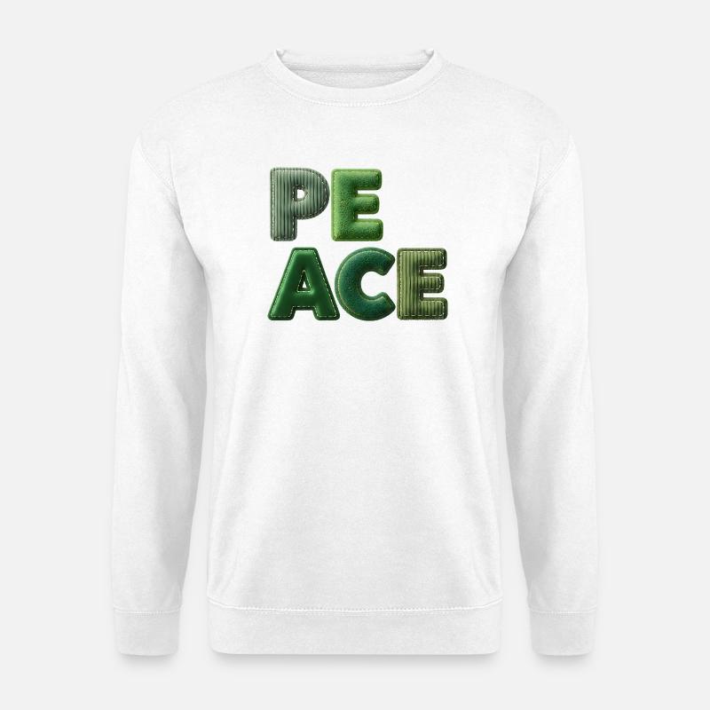 Peace Patchwork Green Nature Lettering - Unisex Sweatshirt - white