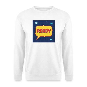 Bulle de dialogue Pixel prête dans l’espace - Sweat-shirt Unisexe - blanc - Devant