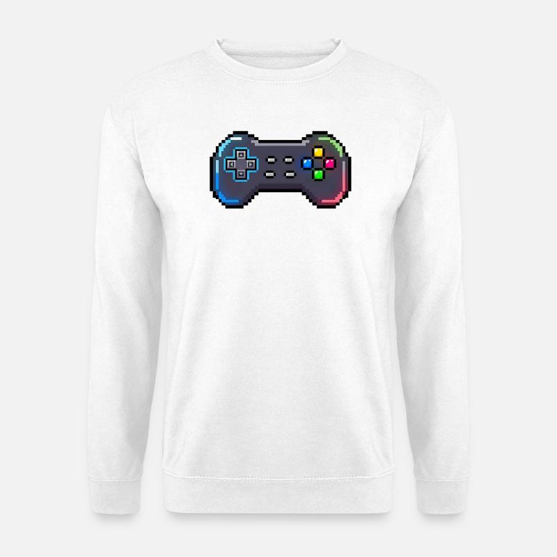 Retro Gamepad Neon Pixel Style - Unisex Sweatshirt - white