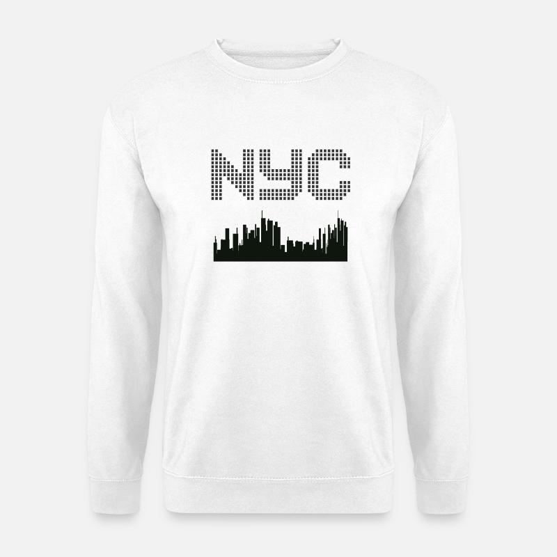 New York Pixel Skyline - Unisex Pullover - Weiß
