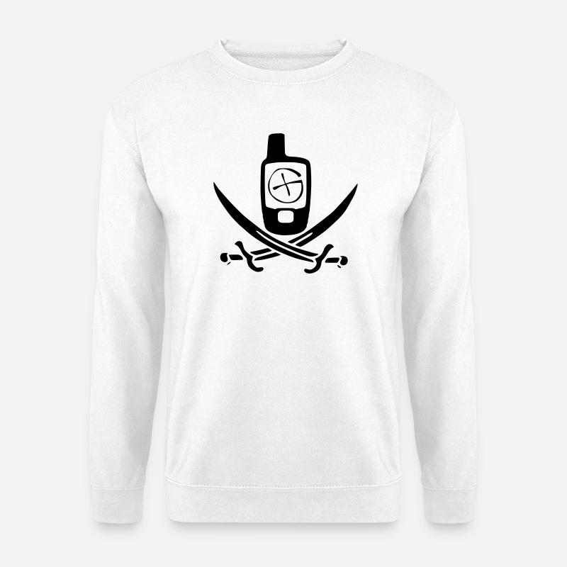 Geocaching Piratenflagge - Unisex Pullover - Weiß