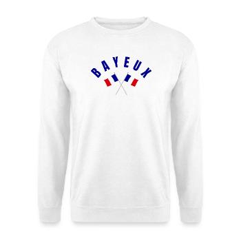 Embleme der französischen Flaggen von Bayeux Crossed - Unisex Pullover - Weiß - Vorne