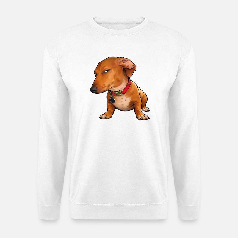 Side Eye Dackel Montag-Mood - Unisex Pullover - Weiß