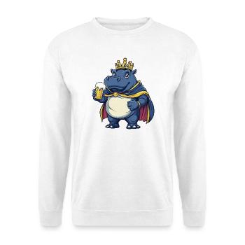 Roi de la Bière Hippo - Sweat-shirt Unisexe - blanc - Devant