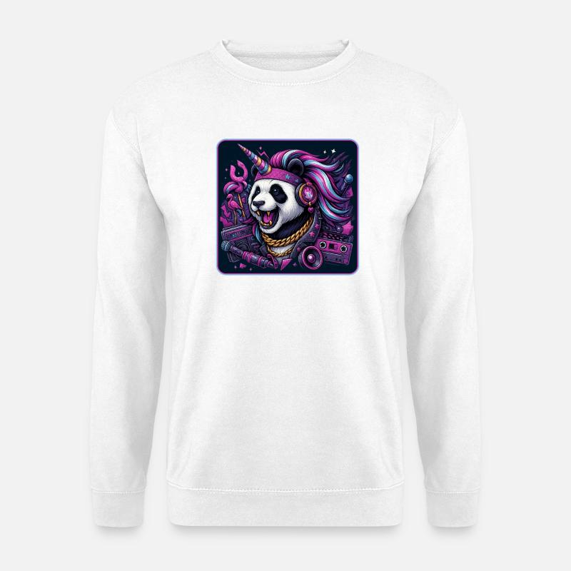Panda Einhorn Party - Unisex Pullover - Weiß