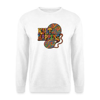 Knit Happens Psychedelische Geschichte - Unisex Pullover - Weiß - Vorne