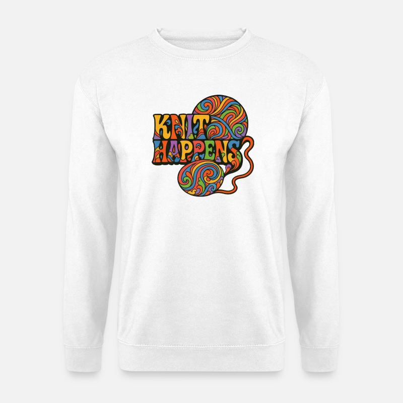 Knit Happens Psychedelic Yarn - Unisex Sweatshirt - white