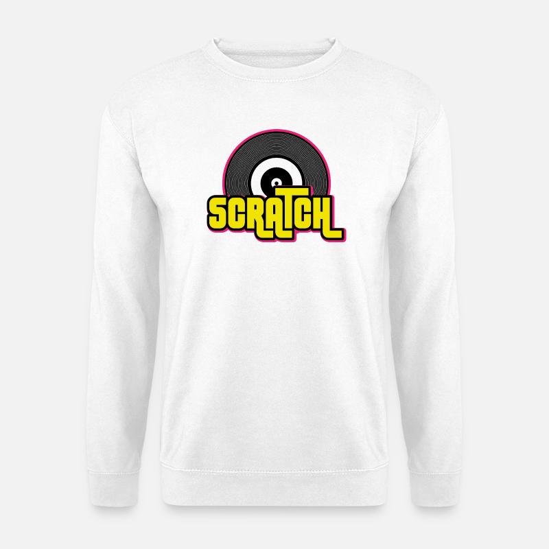 Graphique de disque vinyle Scratch DJ - Sweat-shirt Unisexe - blanc