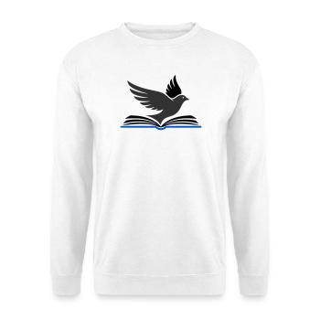 Vogel fliegt aus Buch - Unisex Pullover - Weiß - Vorne
