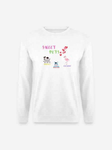 Sweet Pets – Kids Animal Friends - Unisex Pullover - Weiß
