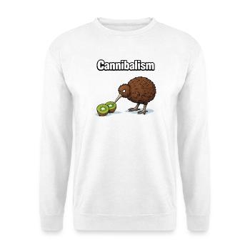 Cannibalism – The Kiwi with Humor | Funny comic - Unisex Sweatshirt - white - Front