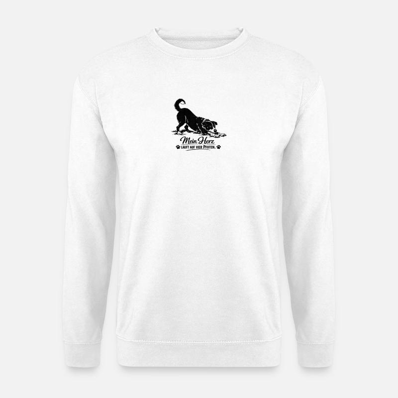 Mein Herz läuft auf vier Pfoten - Unisex Pullover - Weiß