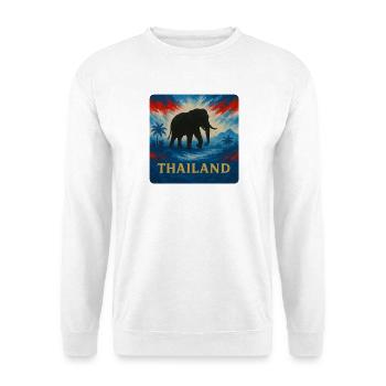 Design de voyage d’éléphant en Thaïlande - Sweat-shirt Unisexe - blanc - Devant