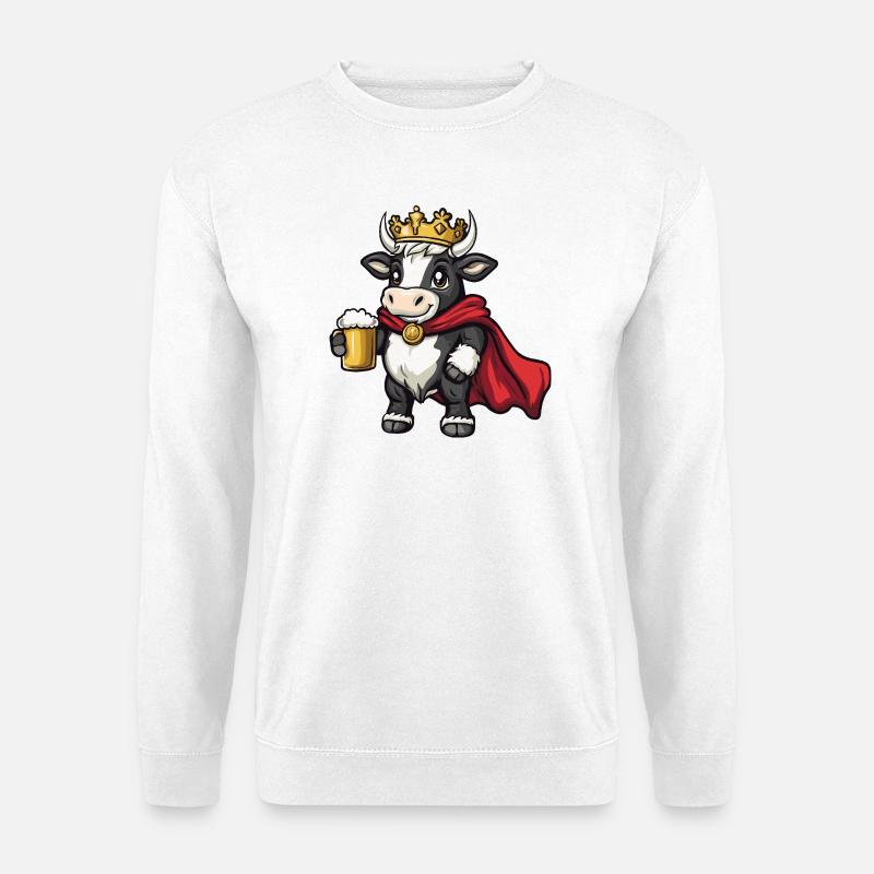 Kuh König Bier - Unisex Pullover - Weiß