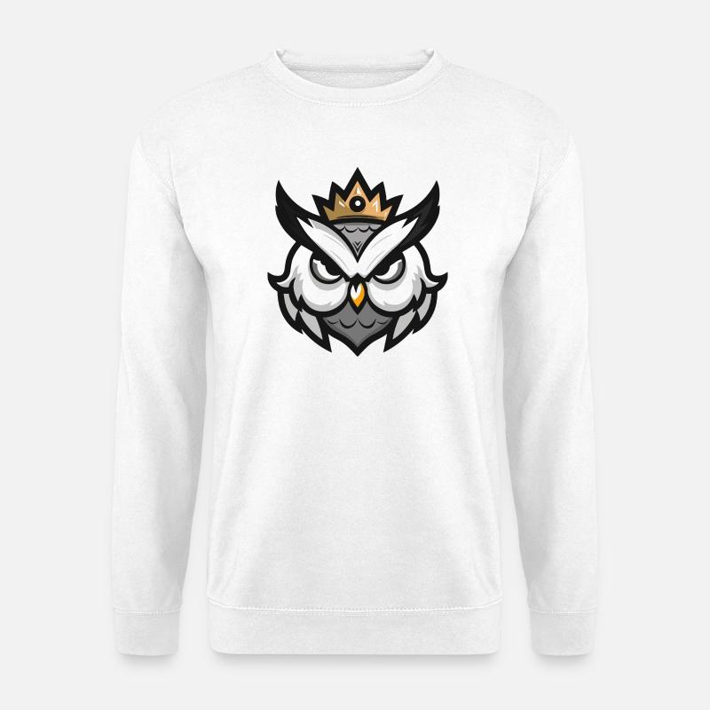 Eule Kopf Krone - Unisex Pullover - Weiß