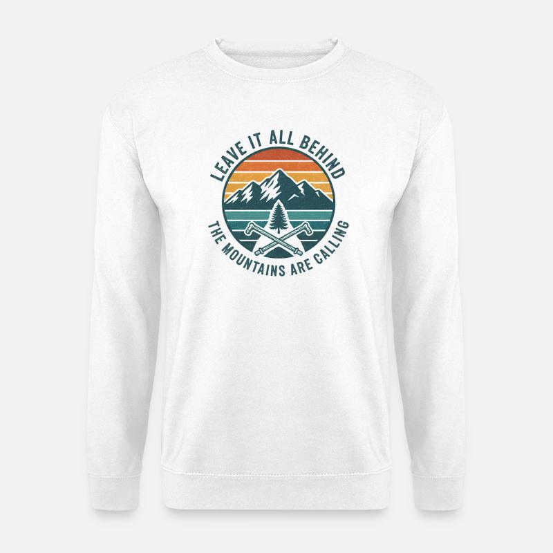 Mountains Are Calling Patch - Unisex Sweatshirt - white